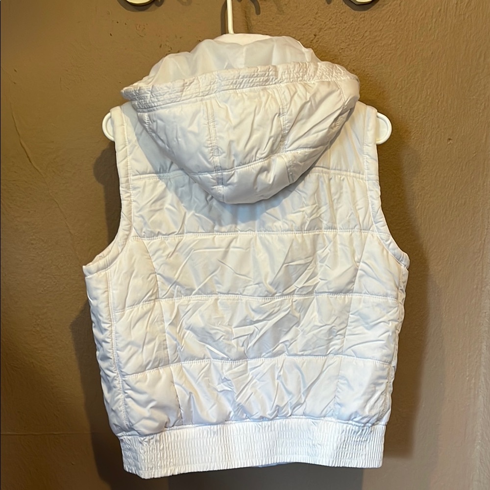 Calvin Klein Ivory Puffer Vest with Hood - Picture 3 of 3